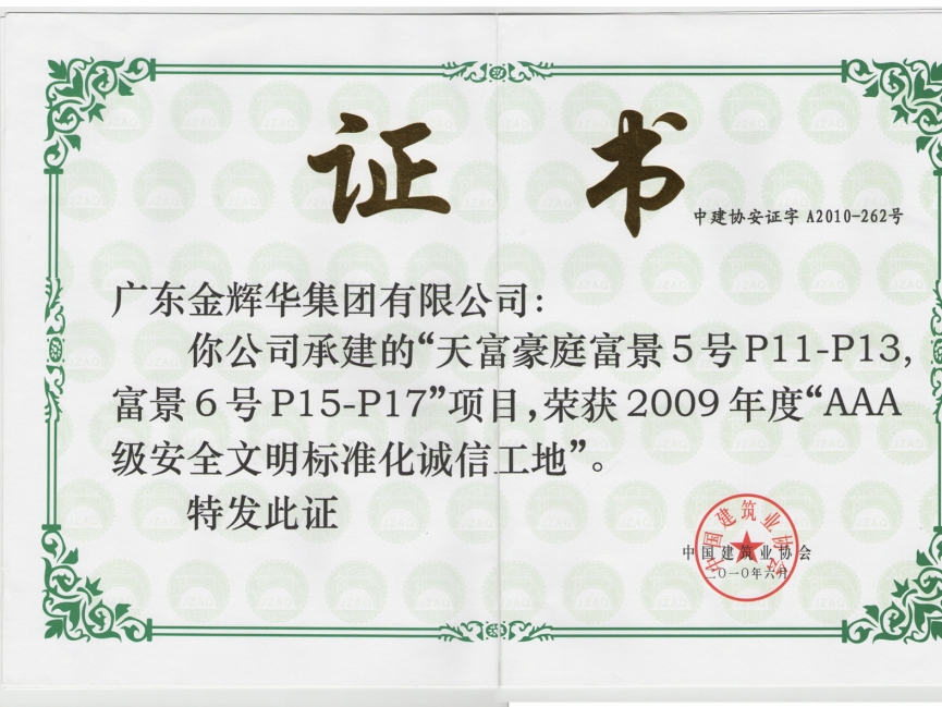 天富豪庭富景5號P11-P13、富景6號P15-P17工程（承建）2009